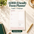 ADHD Friendly Planner Printable, Daily and Weekly Pages with Habit Tracker, Undated PDF – 1
