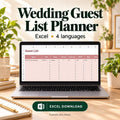 Wedding Guest List Spreadsheet, RSVP Tracker, Budget and Checklist, Excel and Google Sheets – 1