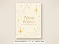 Printable Warm Wishes Holiday Card, Gold Stars, 5x7 and A6, JPG and PDF