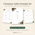 Christmas Table Printable Kit, Gift Tags, Menu and Place Cards, PDF in 4 Languages – 1