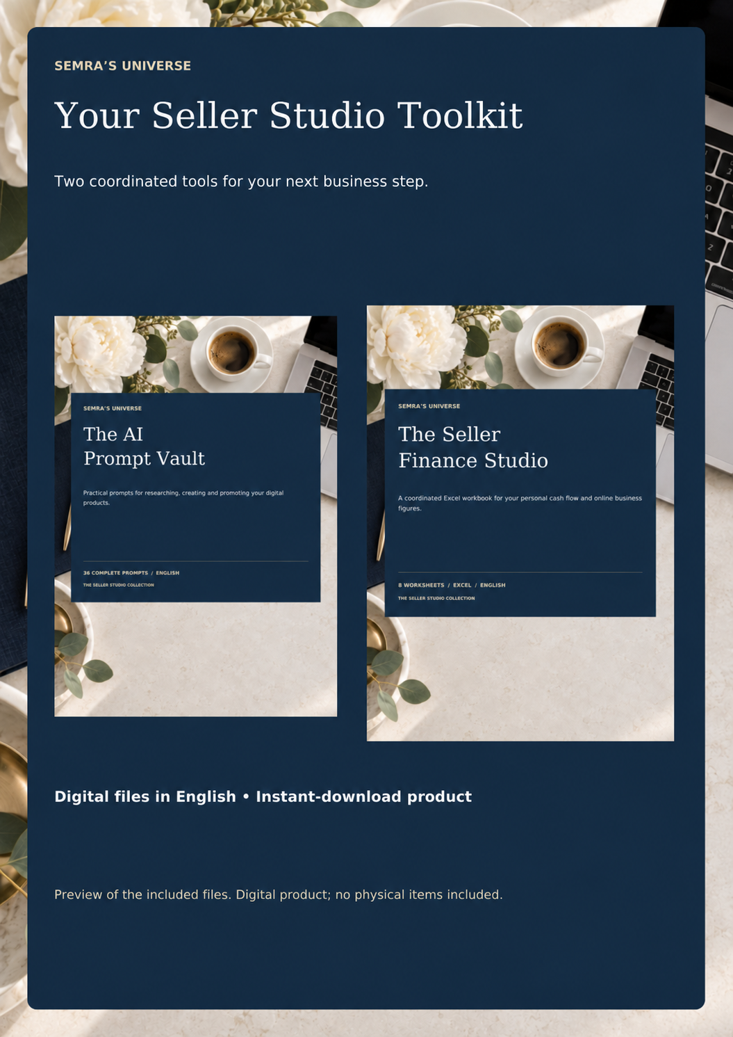 Seller Studio Bundle – AI Prompt Vault + Seller Finance Studio — Semra's Universe