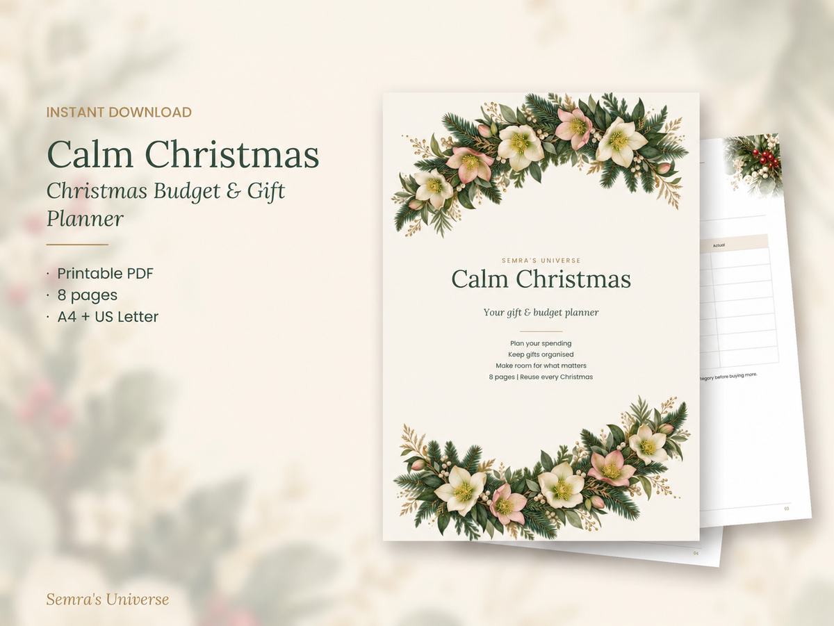 Christmas Budget Planner Printable, Gift List and Spending Tracker, English and Dutch PDF