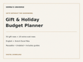 Gift and Holiday Budget Planner Excel Spreadsheet, 4 Languages
