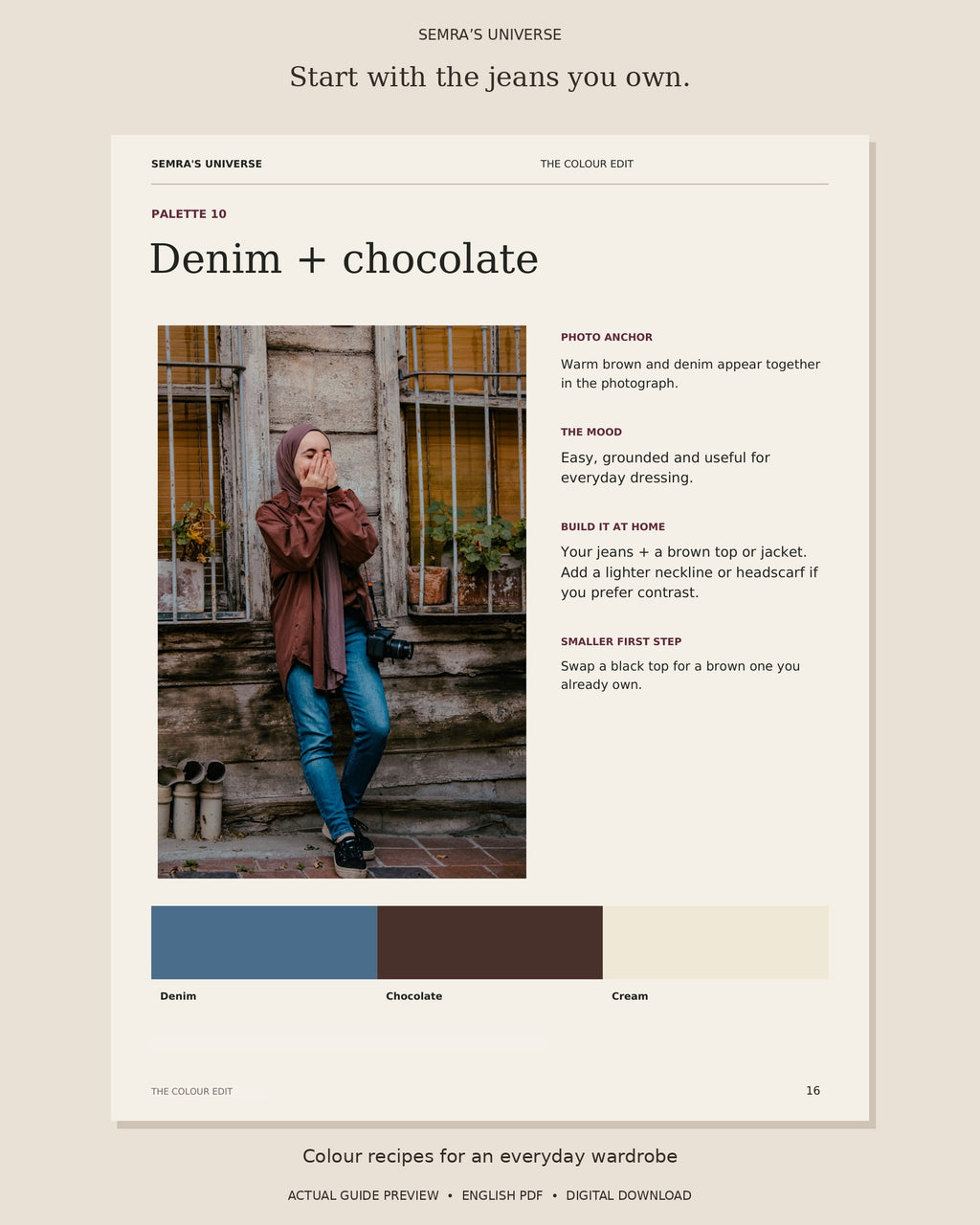 Preview of The Colour Edit: denim and chocolate colour combination
