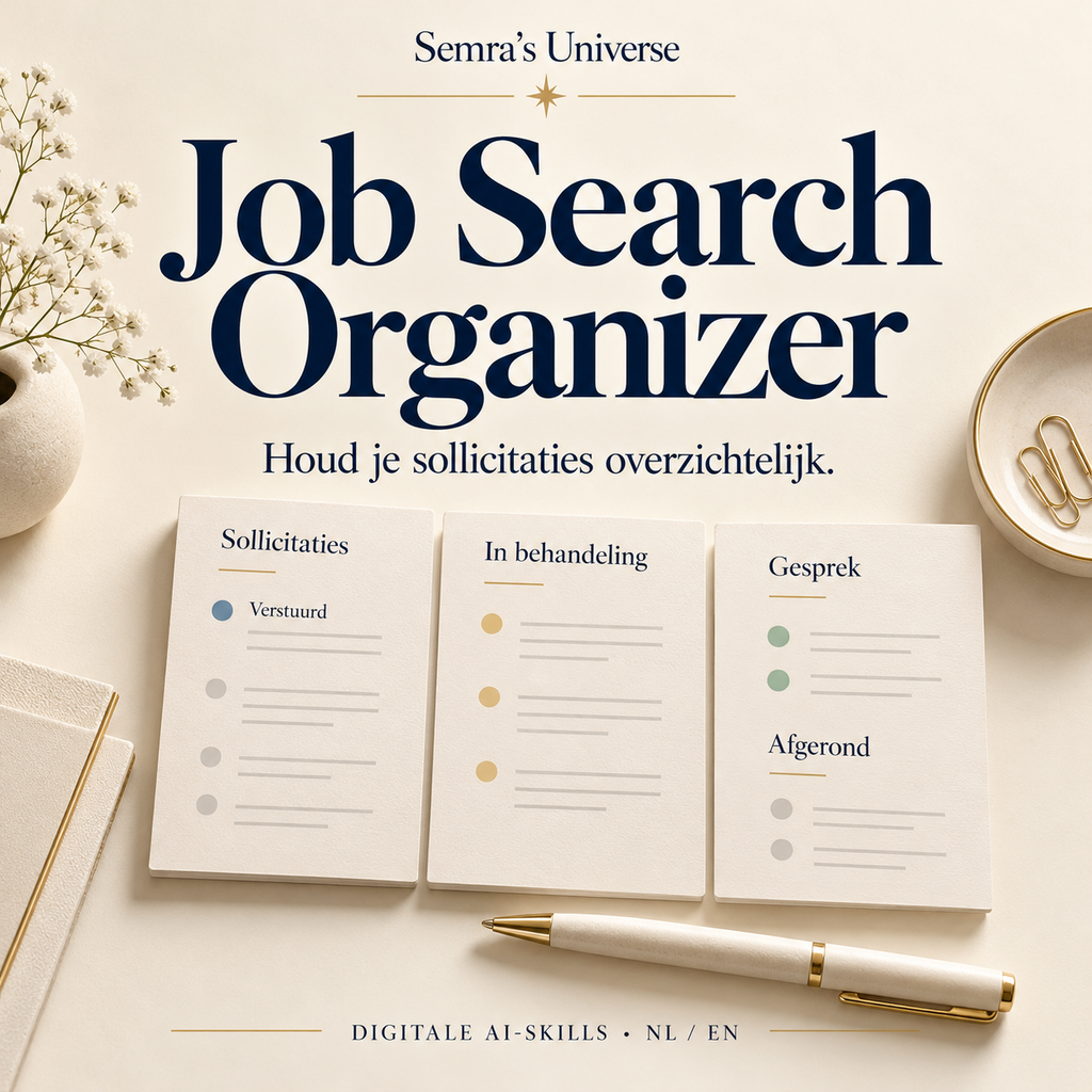 Job Search Organizer — Semra's Universe — Nederlands