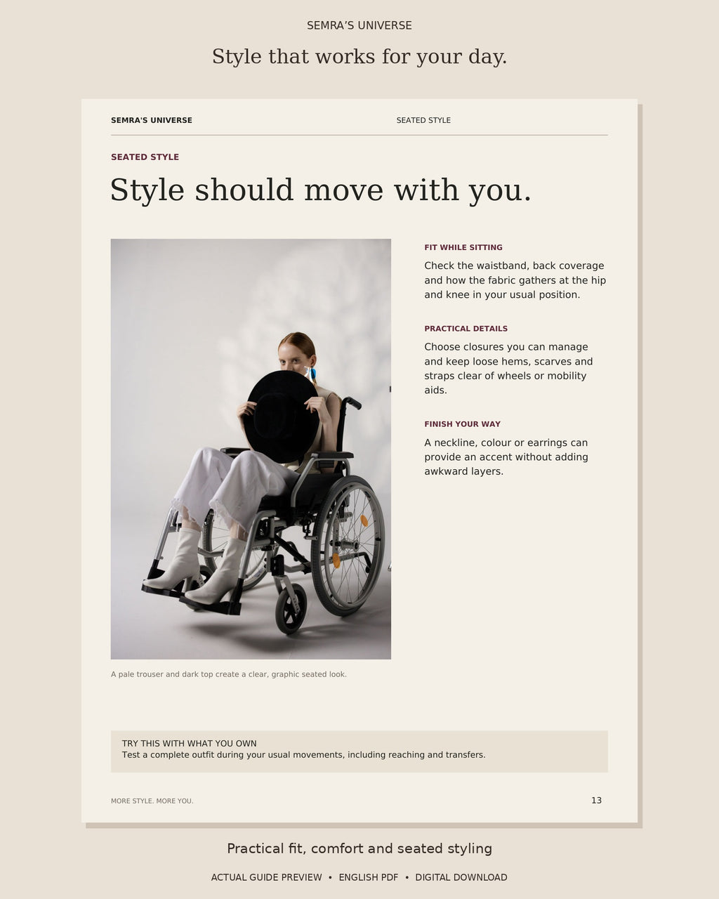 Preview of More Style More You: seated styling, fit and comfort