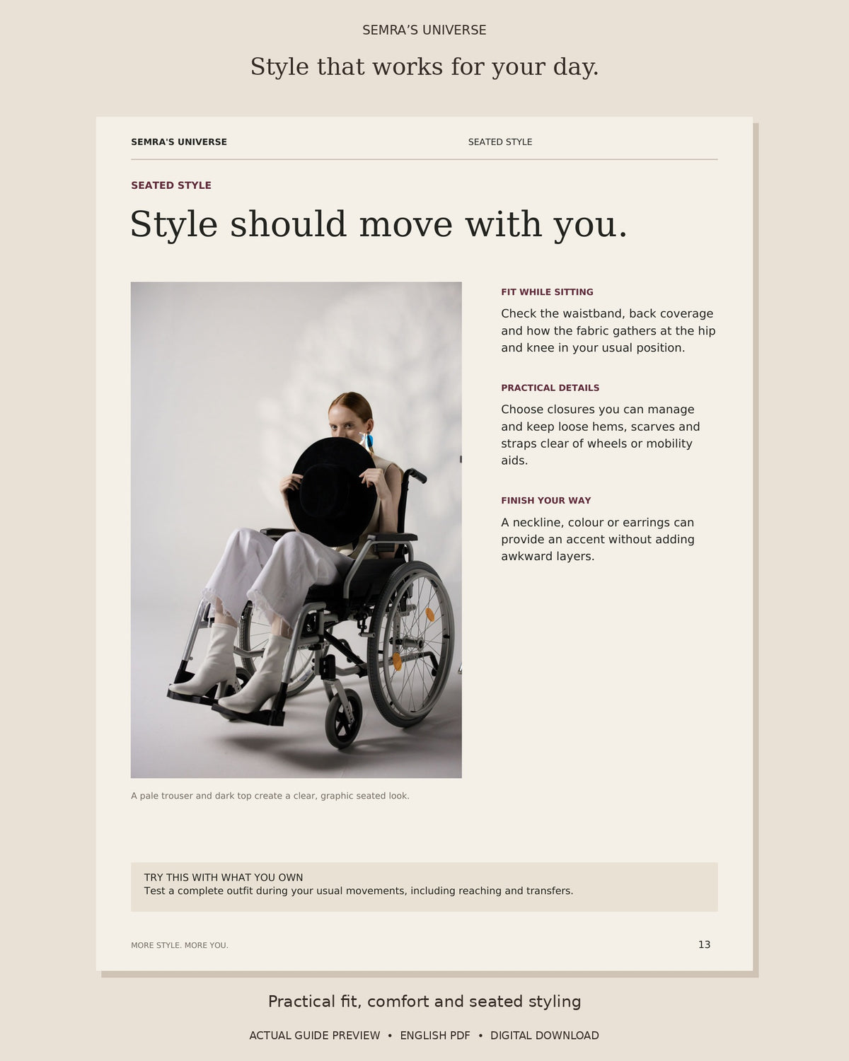 Preview of More Style More You: seated styling, fit and comfort